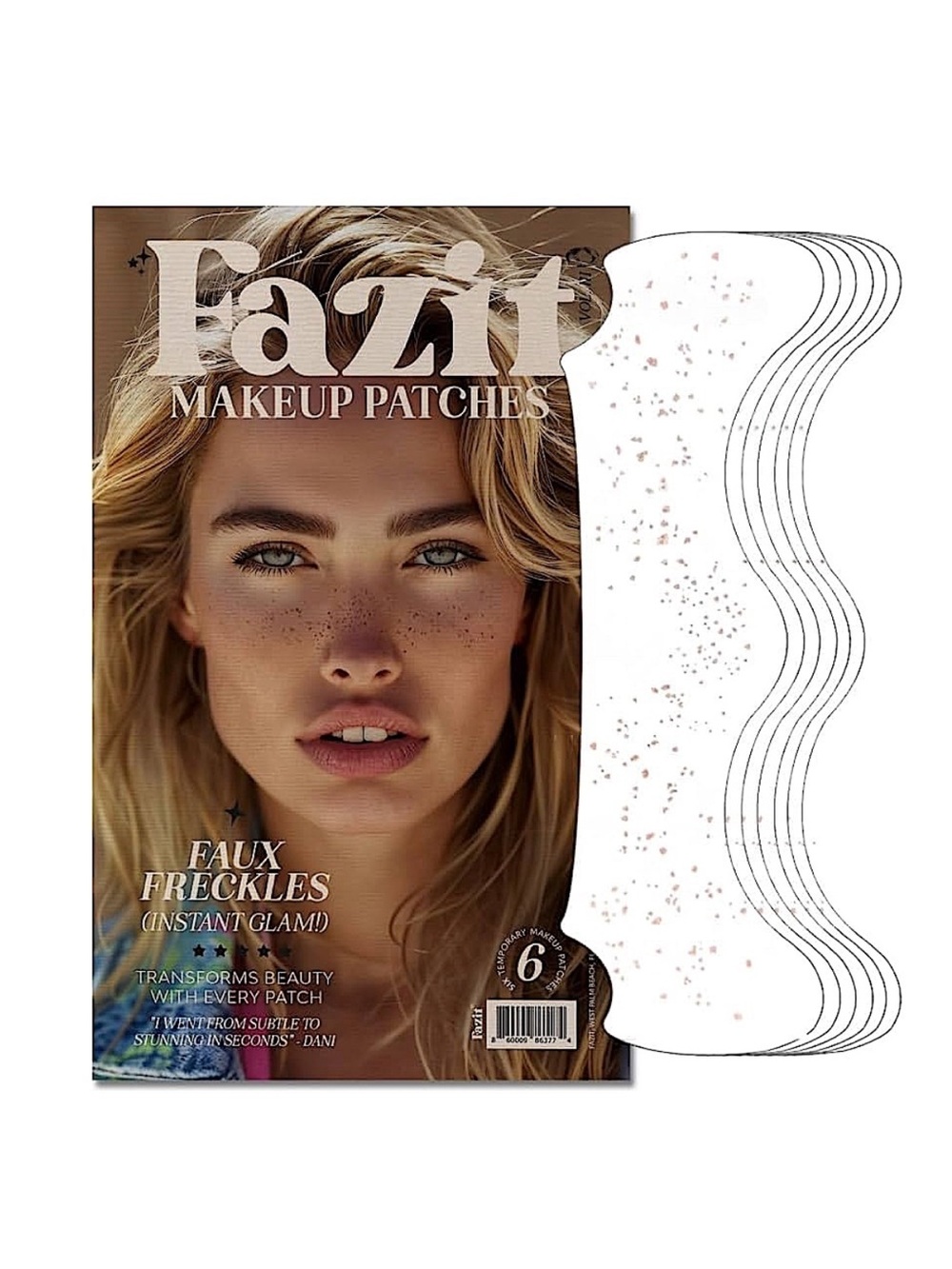Fazit Makeup Patches Faux Freckles Instant Glam Makeup Patches - 6 Patches